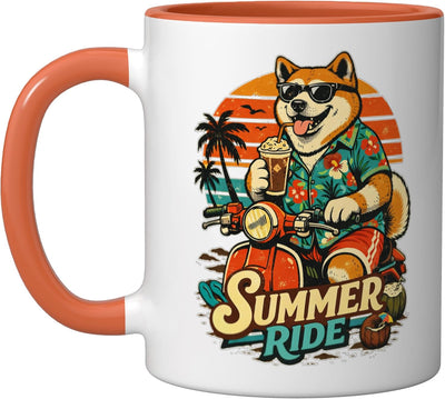Taza Cerámica DIGOR para Café Frío en Motocicleta Naranja/Blanco