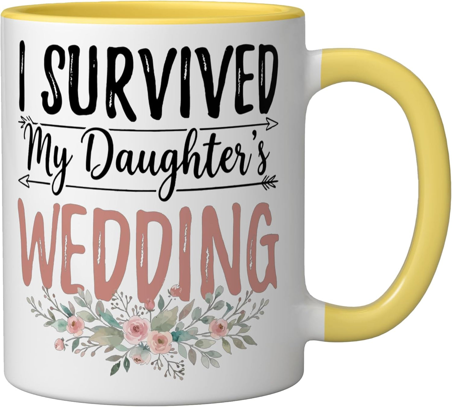 Taza Cerámica para Boda en Amarillo/Blanco