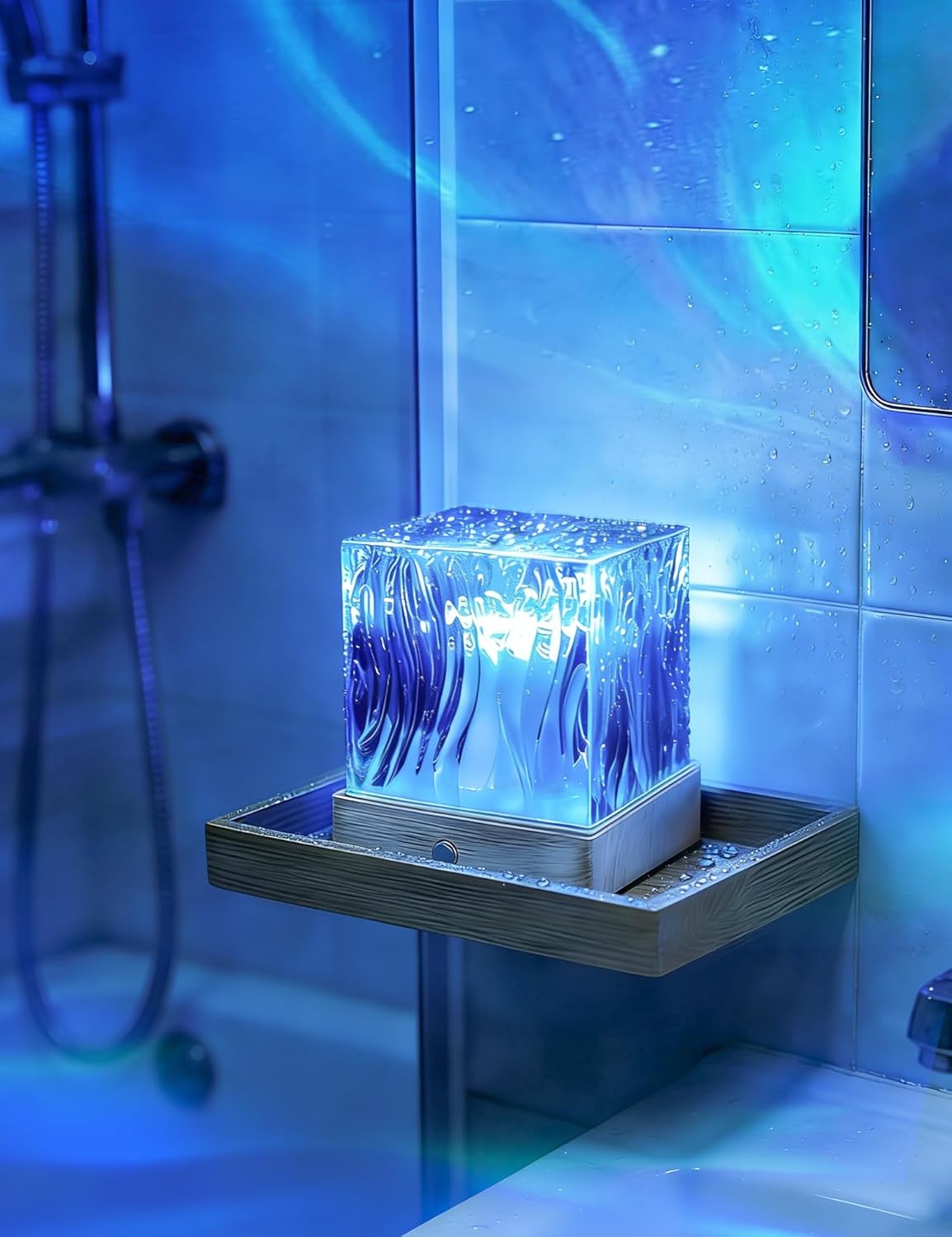 Lámpara ducha LED 16 colores control remoto recargable