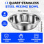 Set 4 Cuencos Acero Inox 304 13qt Base Plana Hogar Comercial