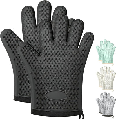 Paquete de 2 guantes de silicona para horno impermeables antideslizantes