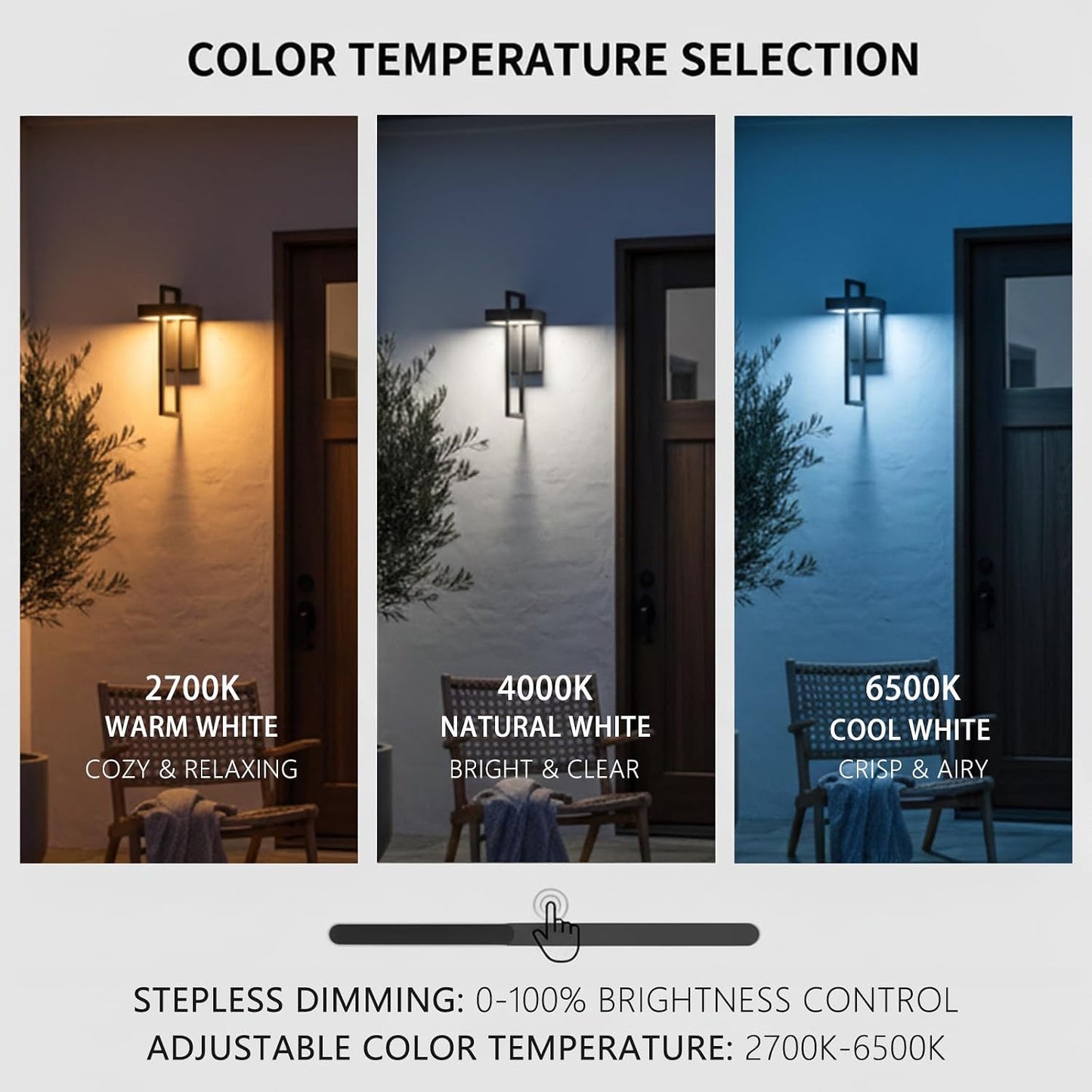 Lámpara pared exterior negra 16.5pulg luz ajustable