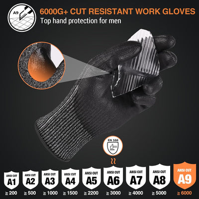 Guantes trabajo resist. cortes pantalla táctil pulgar ref.