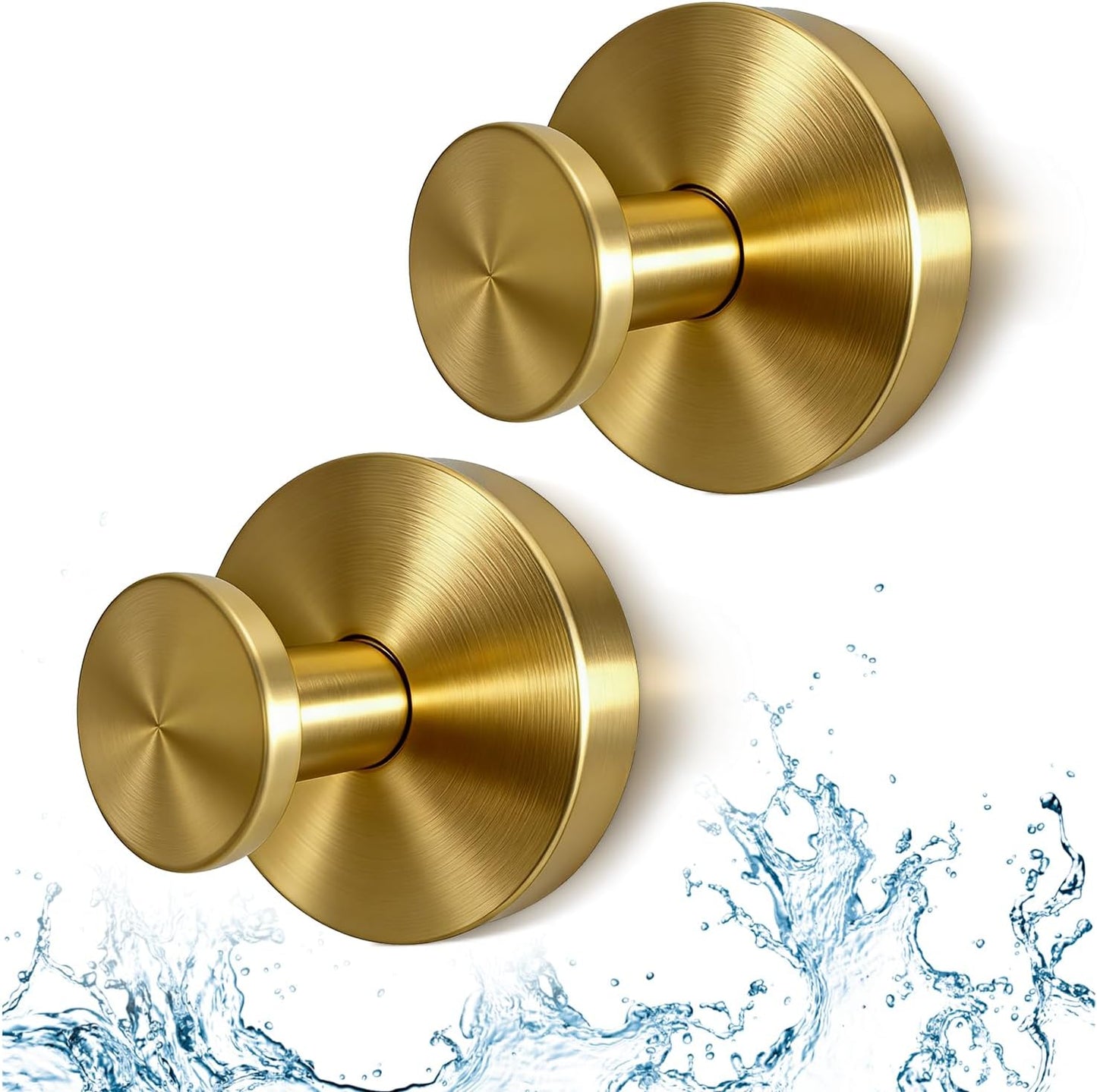 Ganchos ventosa baño dorado mate resistente oxido paquete 2