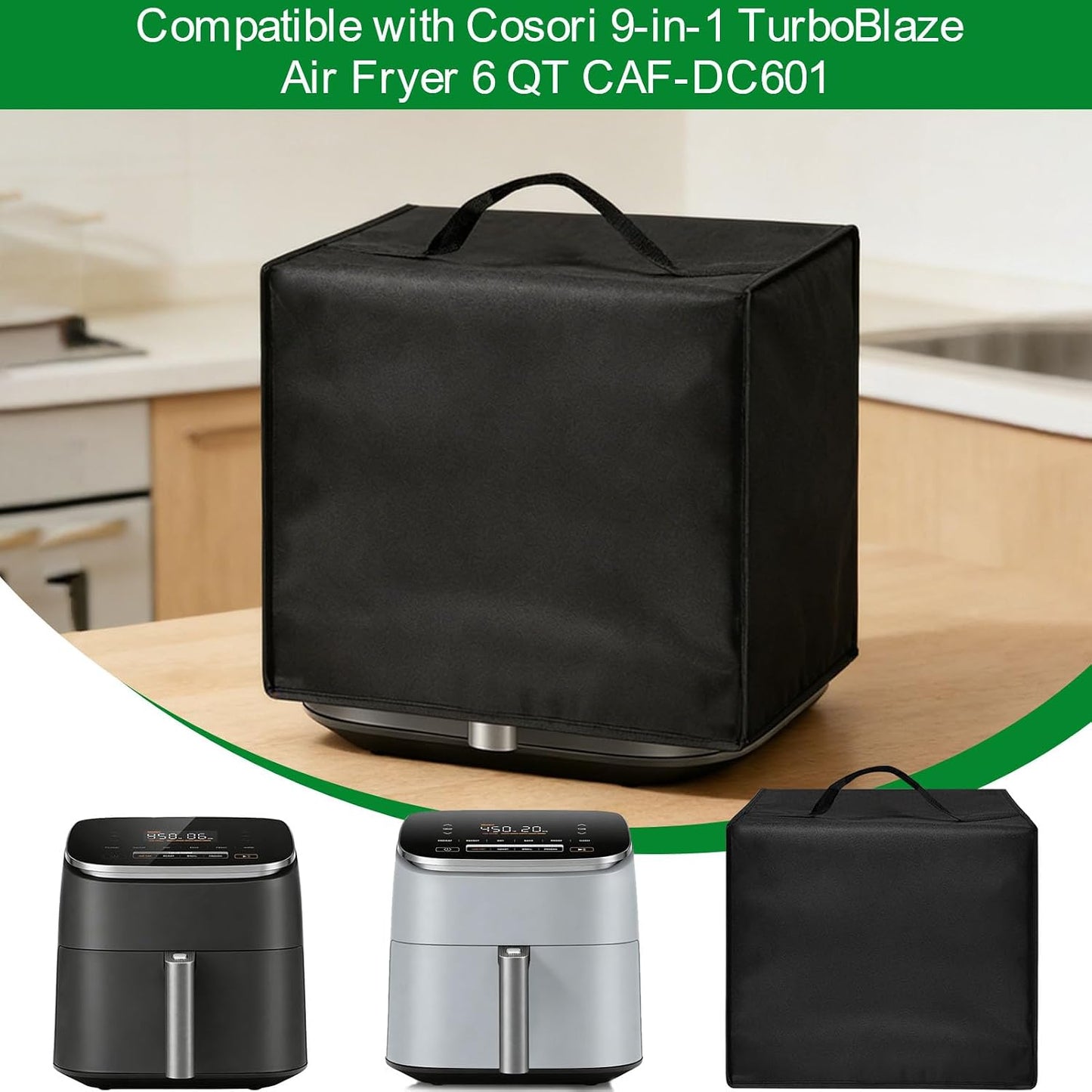 Cubierta antipolvo freidora aire Cosori 6qt 600D reutiliz