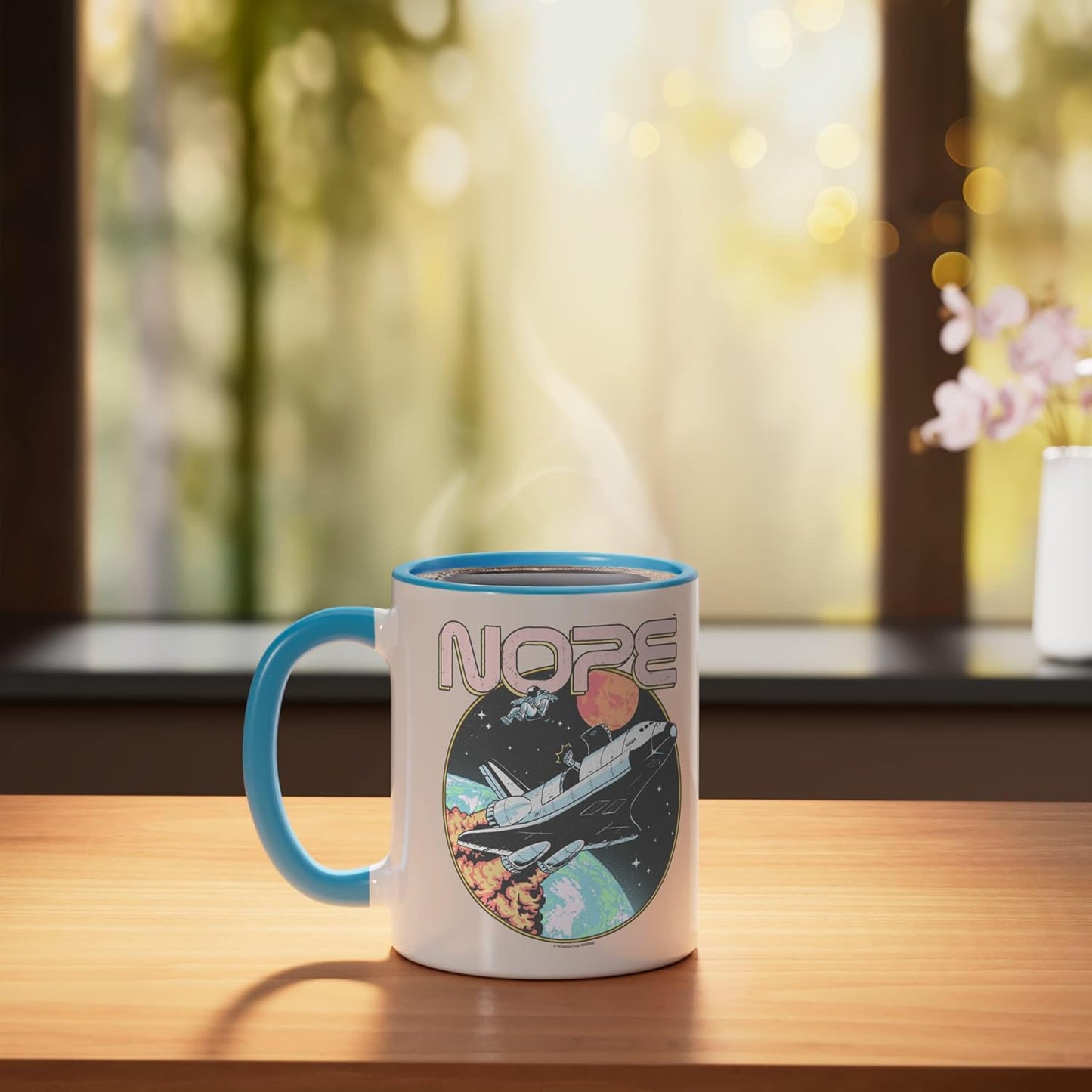 Taza Cerámica Astronauta Ciencia Espacio Azul/Blanco