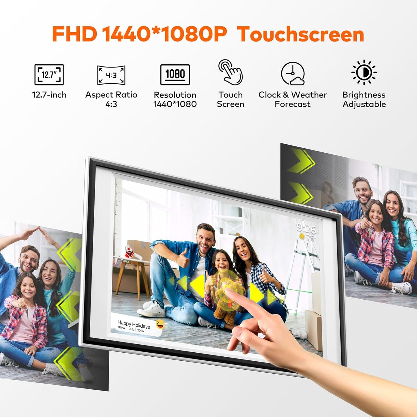Marco fotos digital 12.7pulg 64GB IPS tactil USB SD