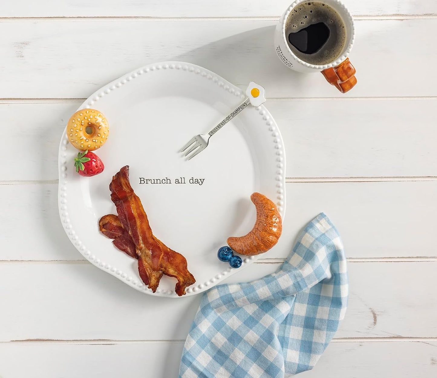 Juego platos desayuno cerámica blanca