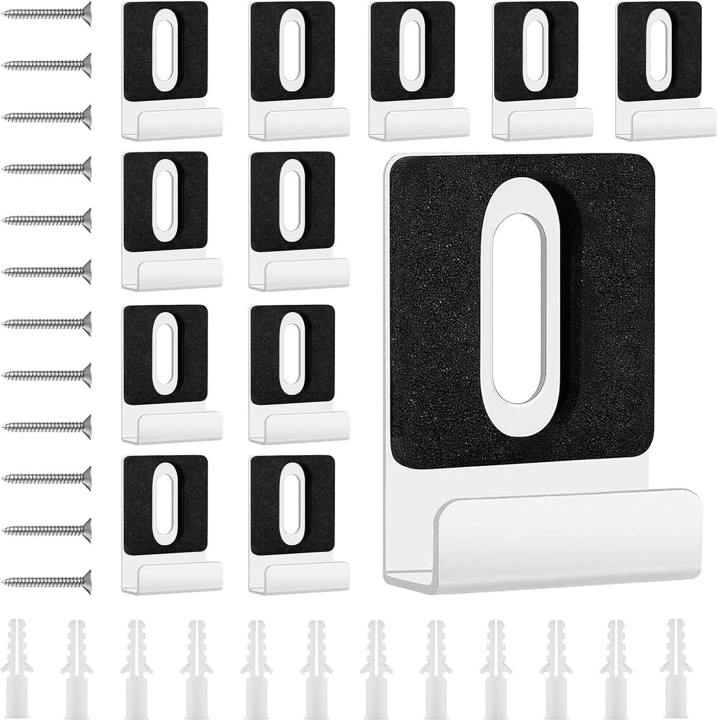 Set 12 clips metal para espejo acero plateado 1/4pulg