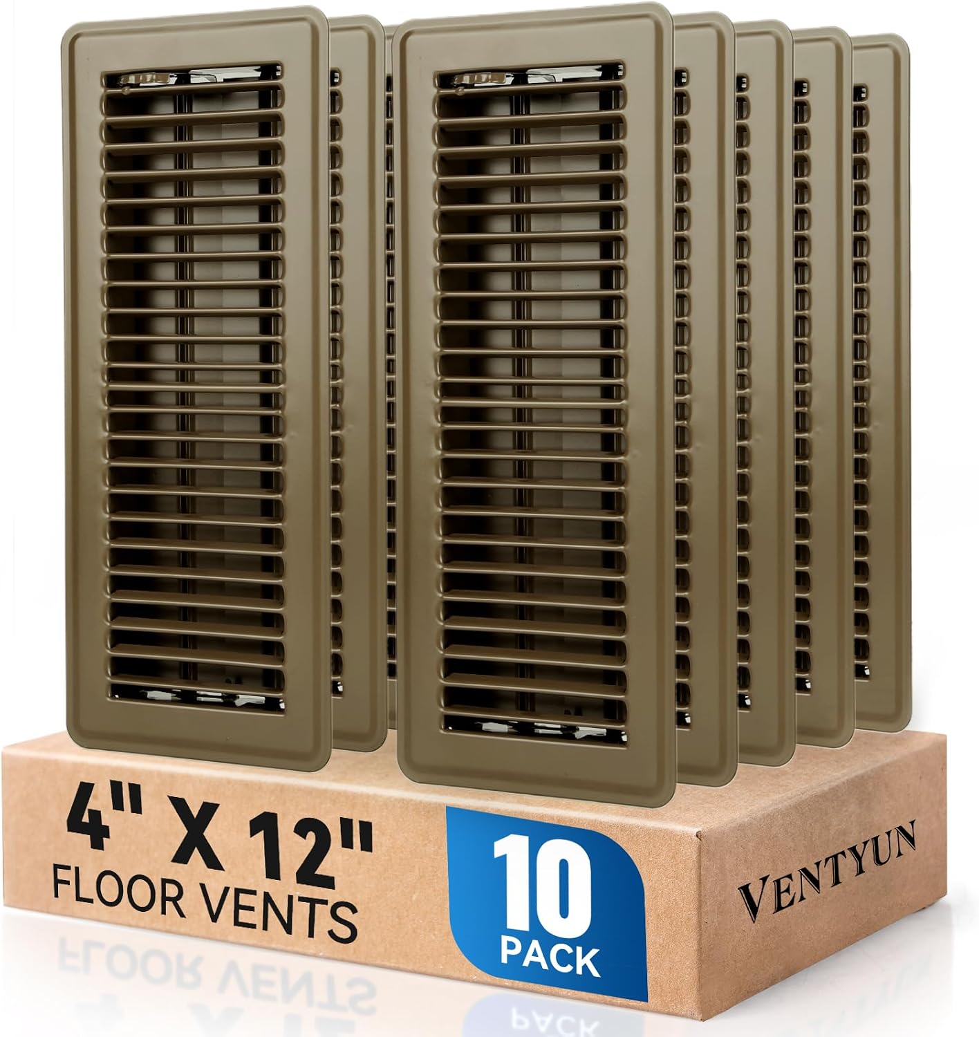 Cubiertas ventilación piso 4x12pulg pack 10 metal
