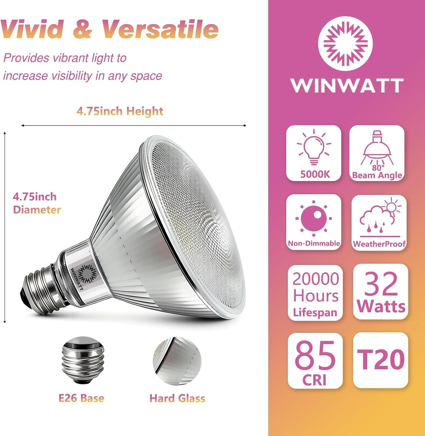 Bombilla LED PAR38 vidrio 5500K