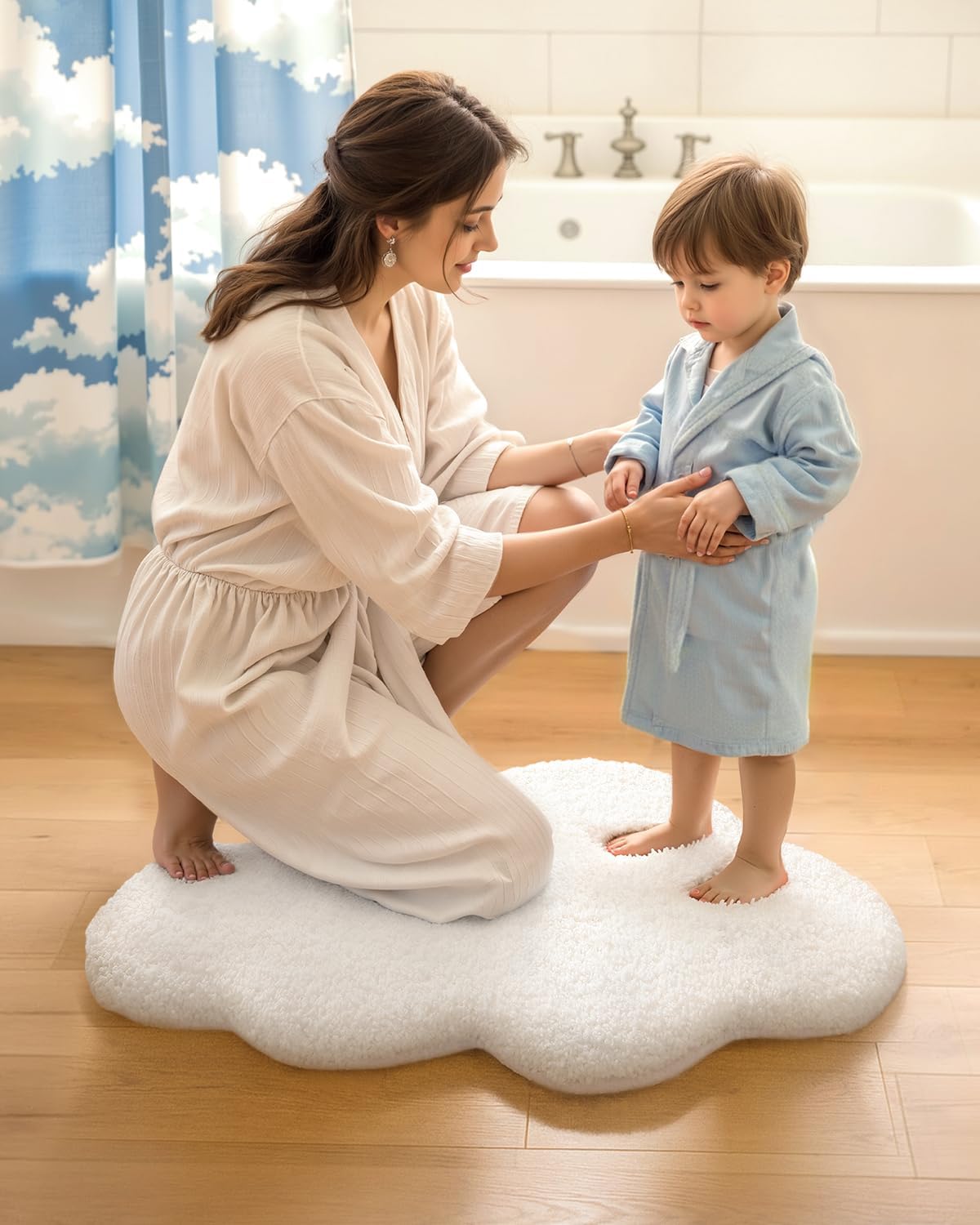 Alfombra baño antideslizante microfibra 24x36pulg para niños
