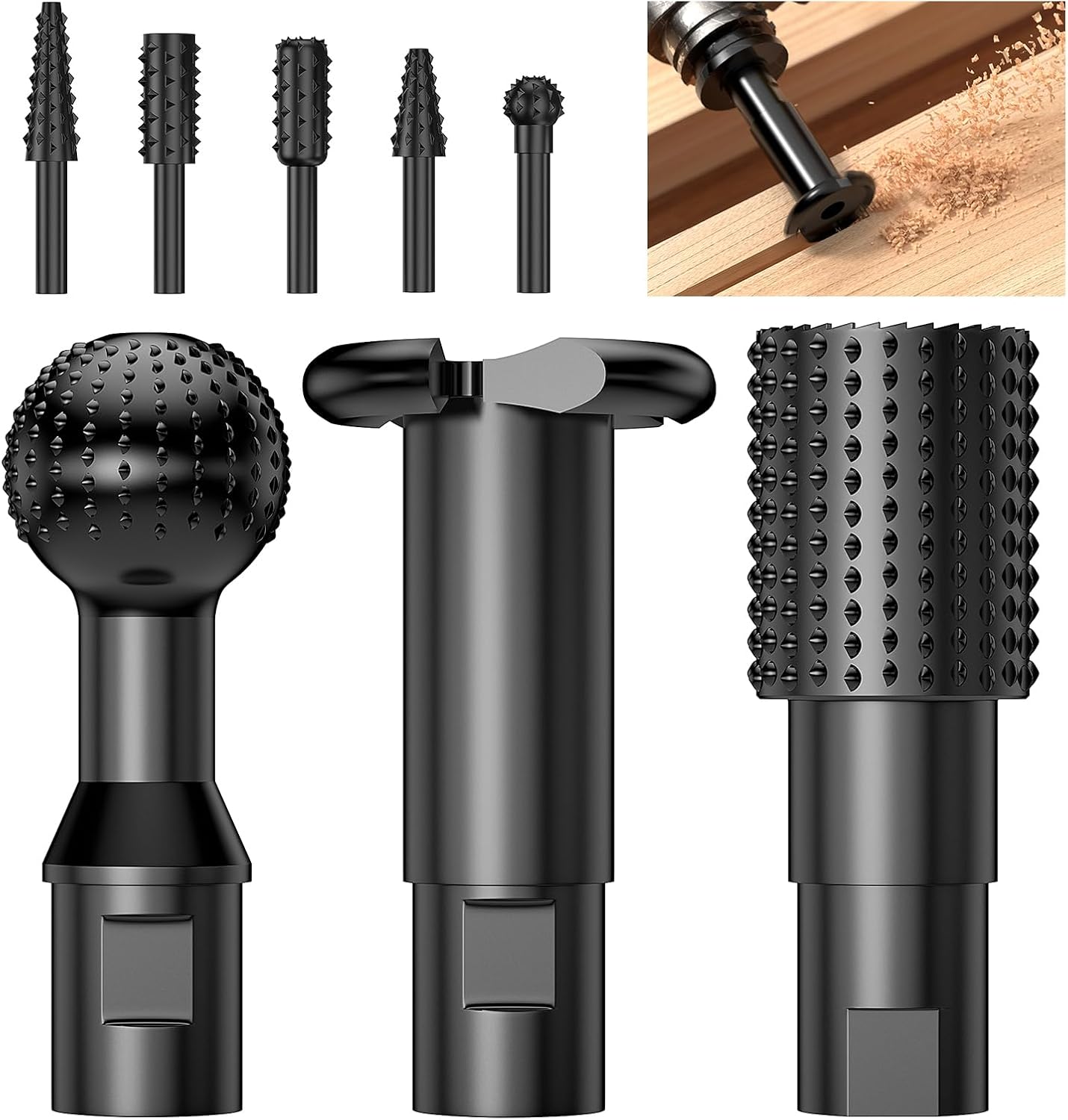 Juego 8 limas tallado madera 5/8-11 4.5/5pulg 1/4pulg