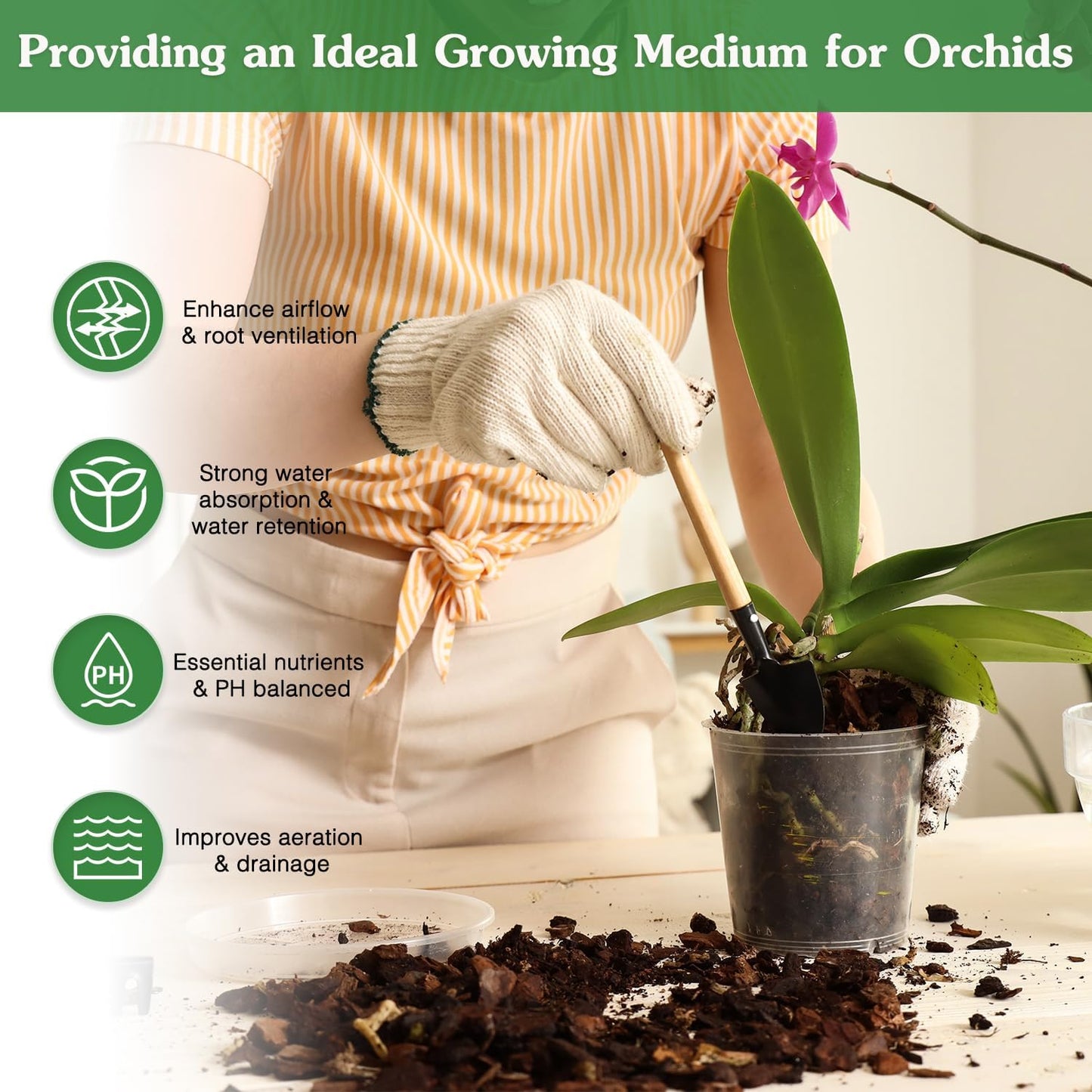 Mezcla orquídeas 2qt musgo perlita turba coco