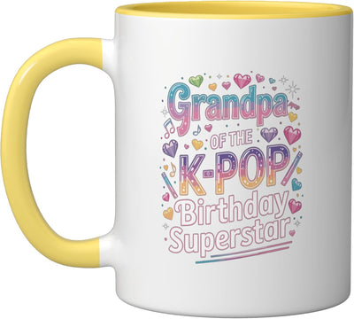 Taza Cerámica Kpop Niñas Cumpleaños Amarillo/Blanco