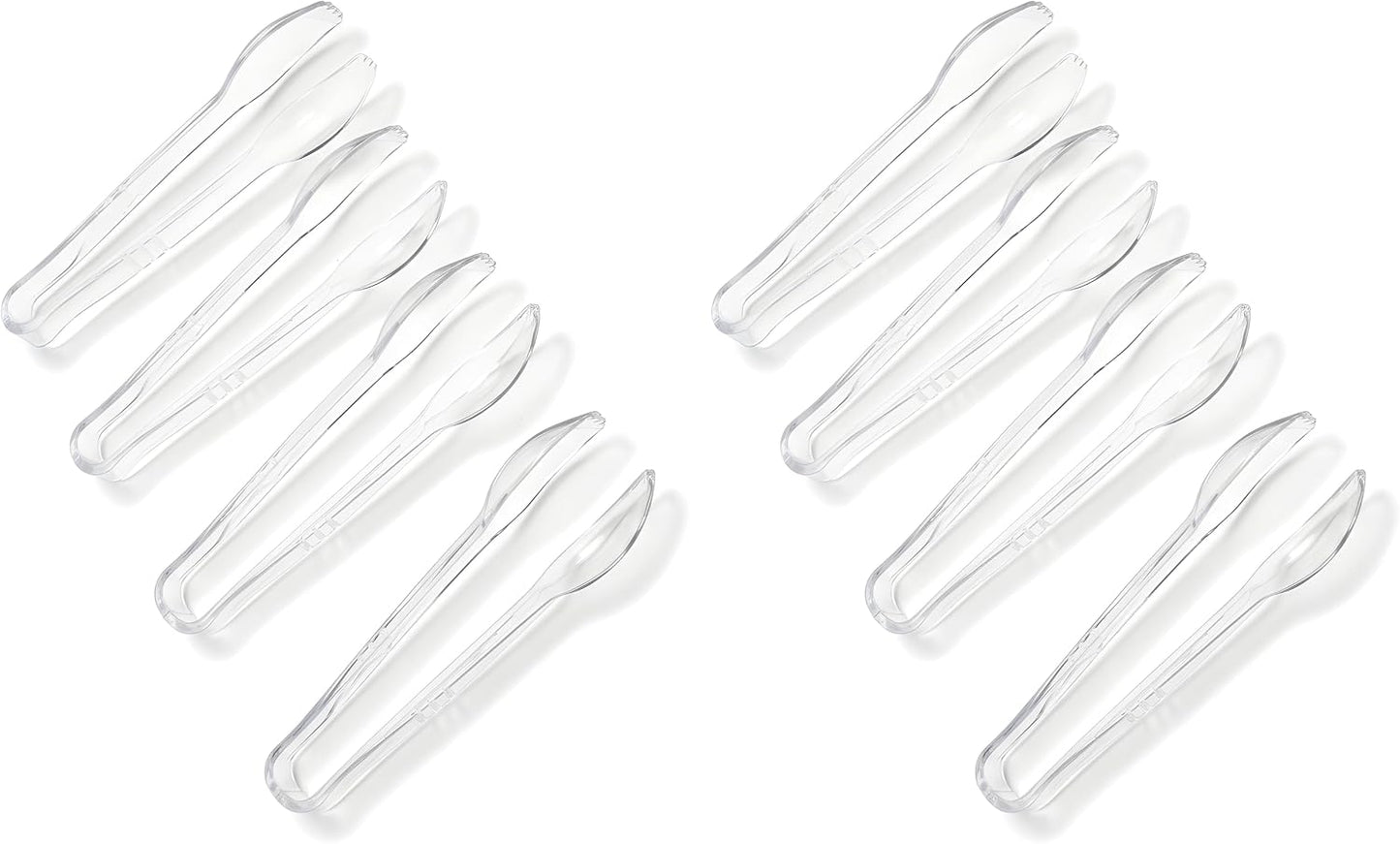 Pinzas plástico transparente 6.5pulg cocina fiesta pack 8