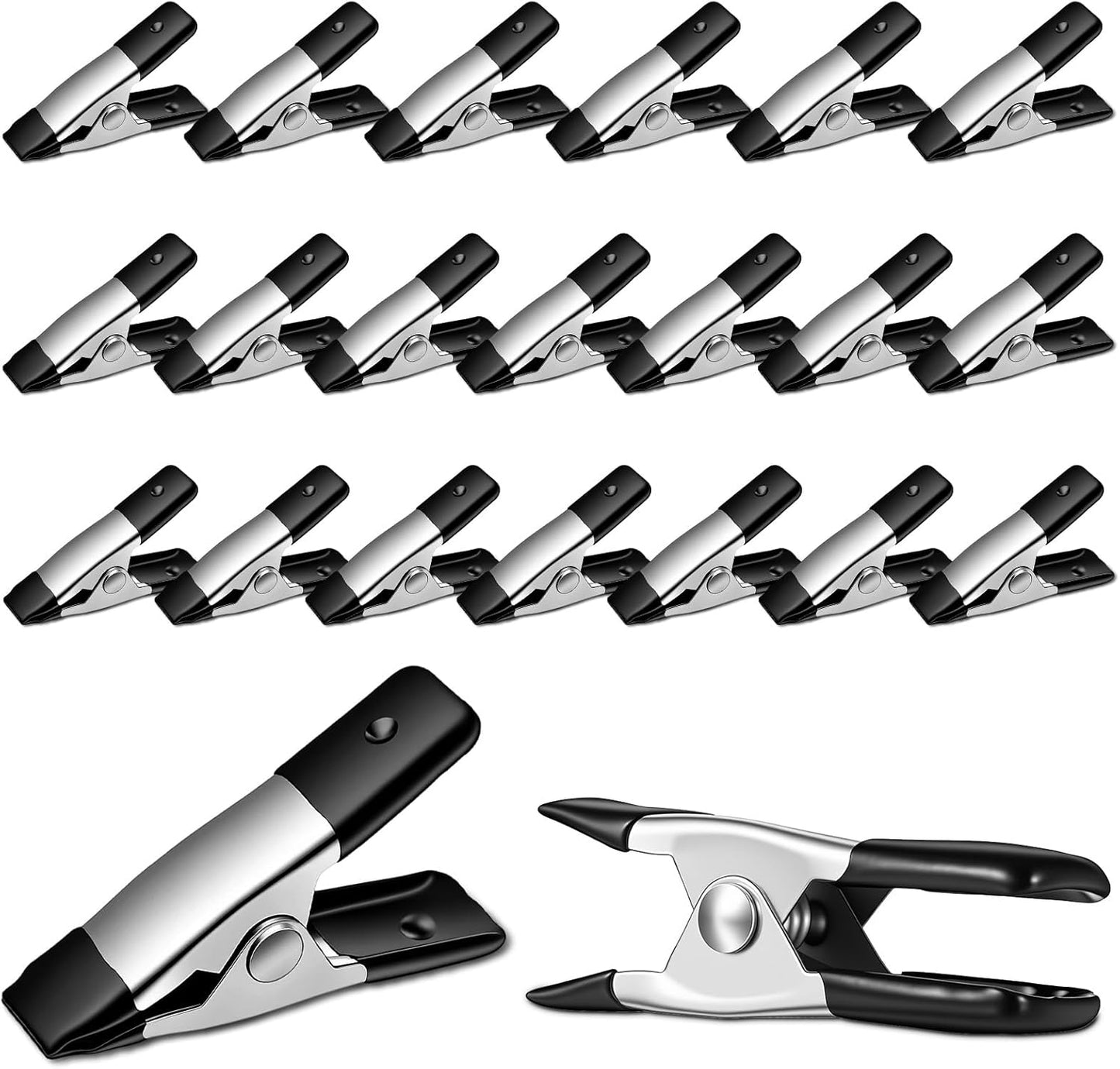 20 Mini Abrazaderas Resorte Metal 2pulg para Manualidades
