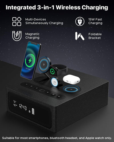 Caja fuerte biométrica con carga inalámbrica 3en1 huella y teclado
