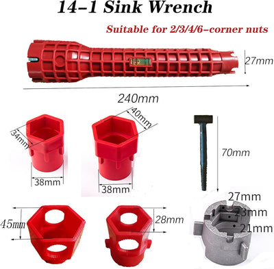Llave fregadero multifuncional 14en1 montaje inferior cocina baño