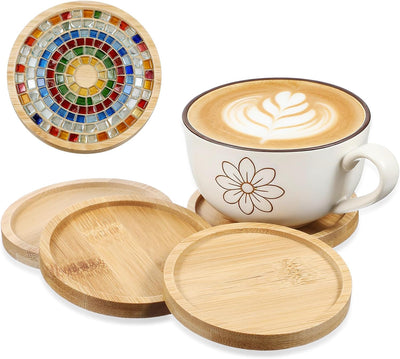 Set 4 posavasos bambú redondos para bebidas