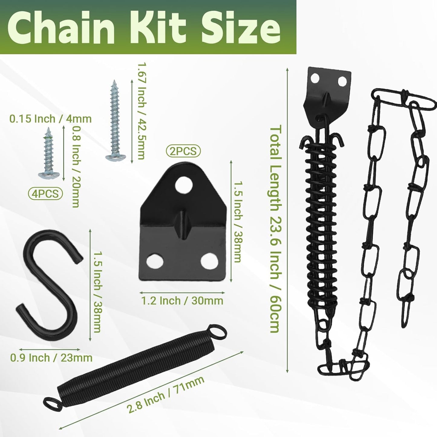 Kit cierrapuerta Storm con cadenas muelle pantalla y reparación