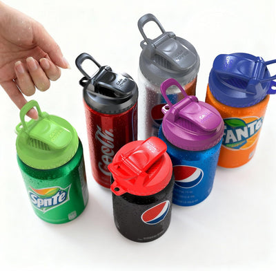 Paquete de 6 tapas reutilizables para latas sin BPA con asa