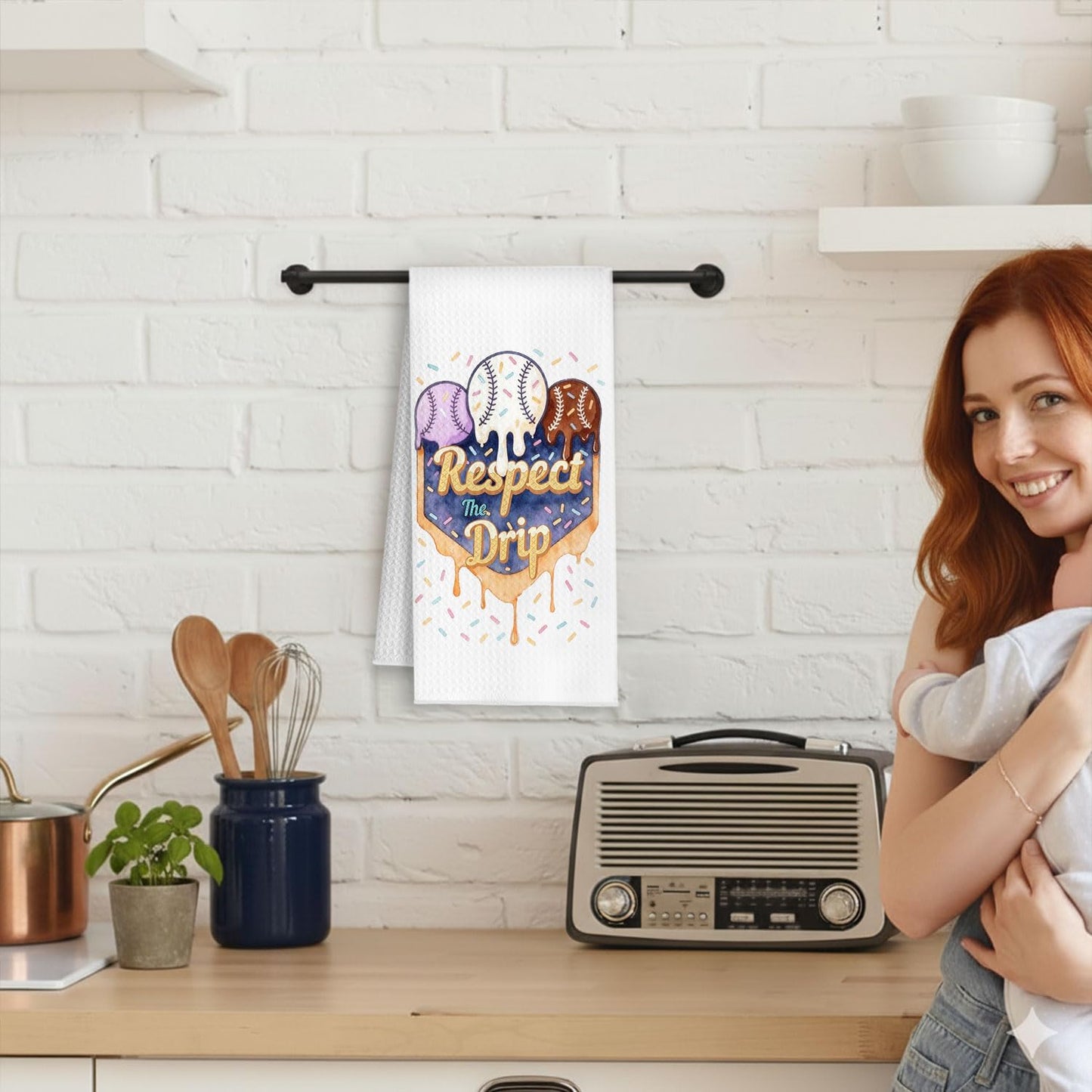 Toallas de cocina con diseño de béisbol para fans de deportes