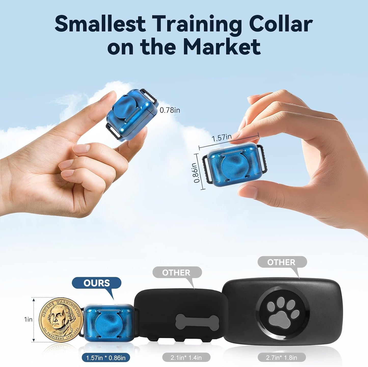 Collar choque perros 2000 pies control remoto IPX7 3 modos
