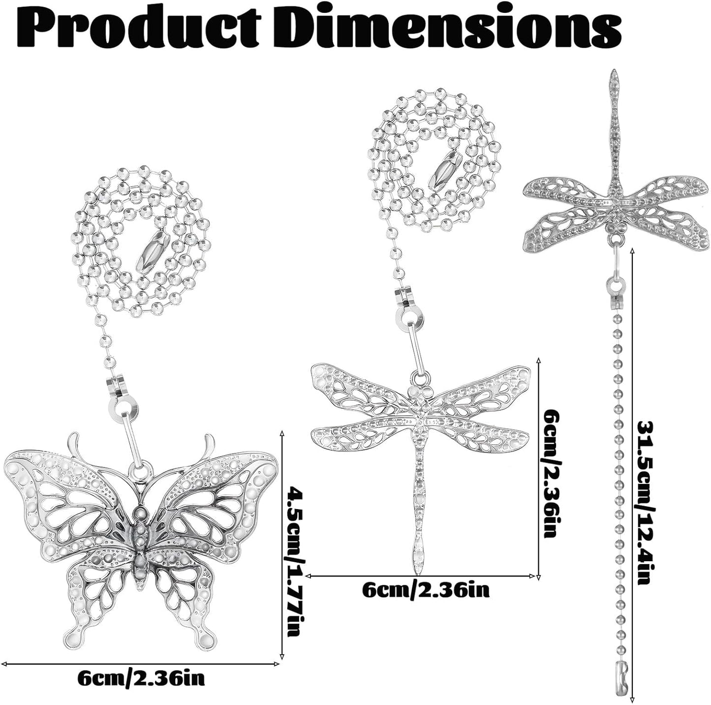 Pack 2 Cadena de techo decorativa extensión 12.4 pulg con cuentas