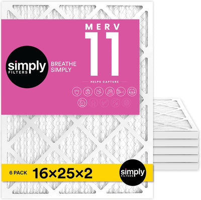 Filtro aire MERV 11 paquete 6 unidades para HVAC 16x25x2