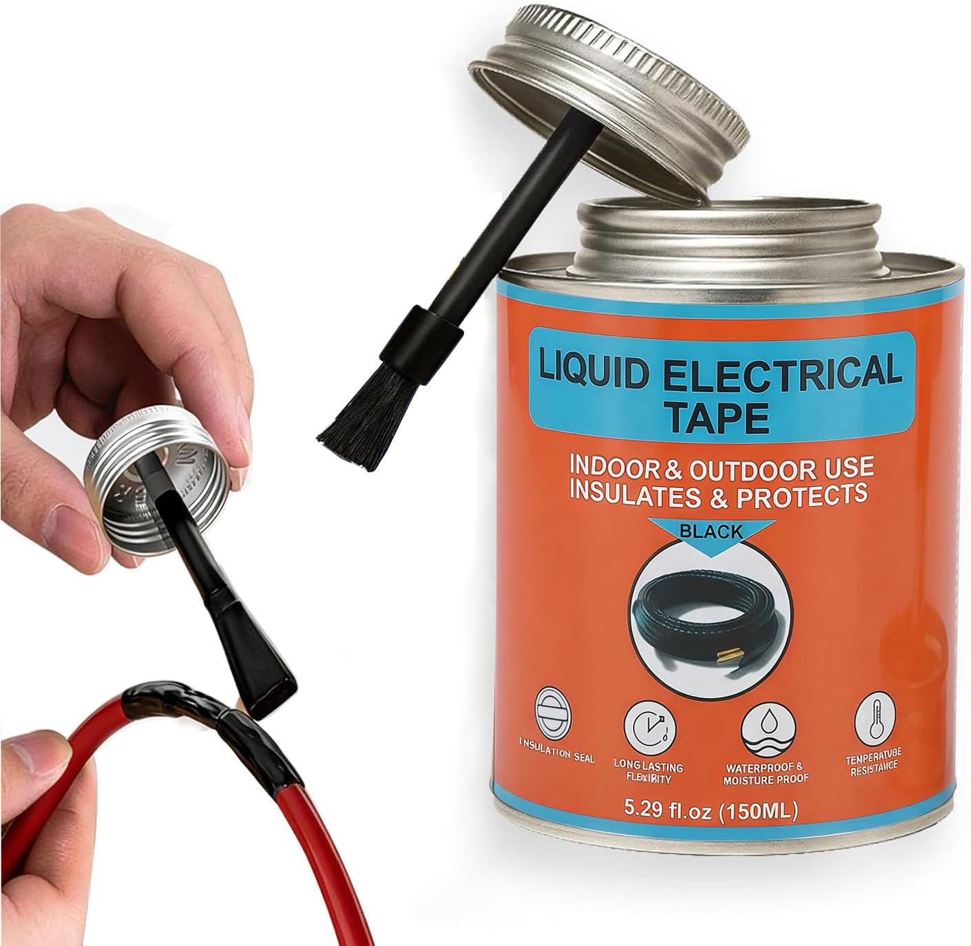 Cinta eléctrica líquida 5.29oz impermeable UV hogar auto