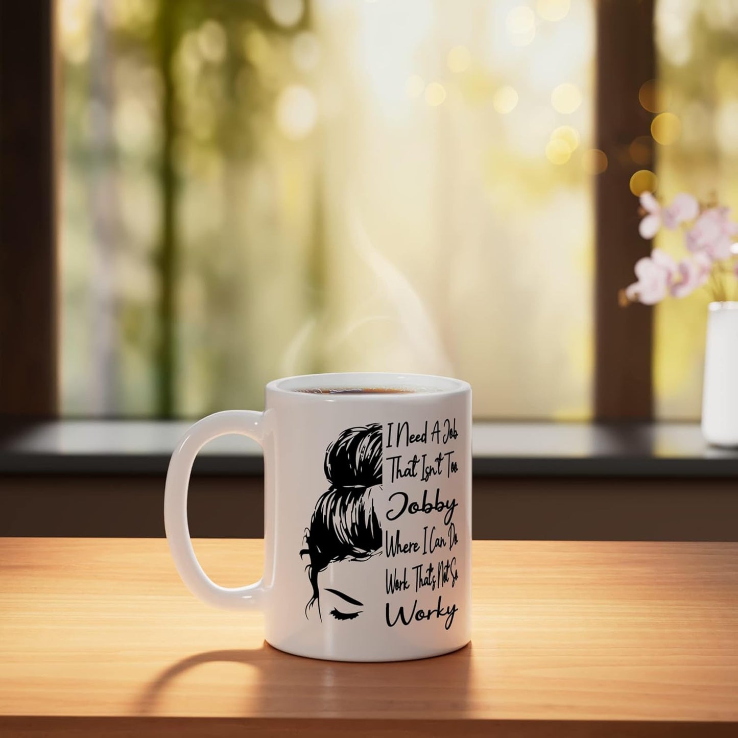 Taza cerámica para cabello desordenado I Need A Job