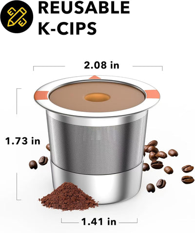 Filtro de café reutilizable K-Cup sin BPA acero inoxidable paquete de 2