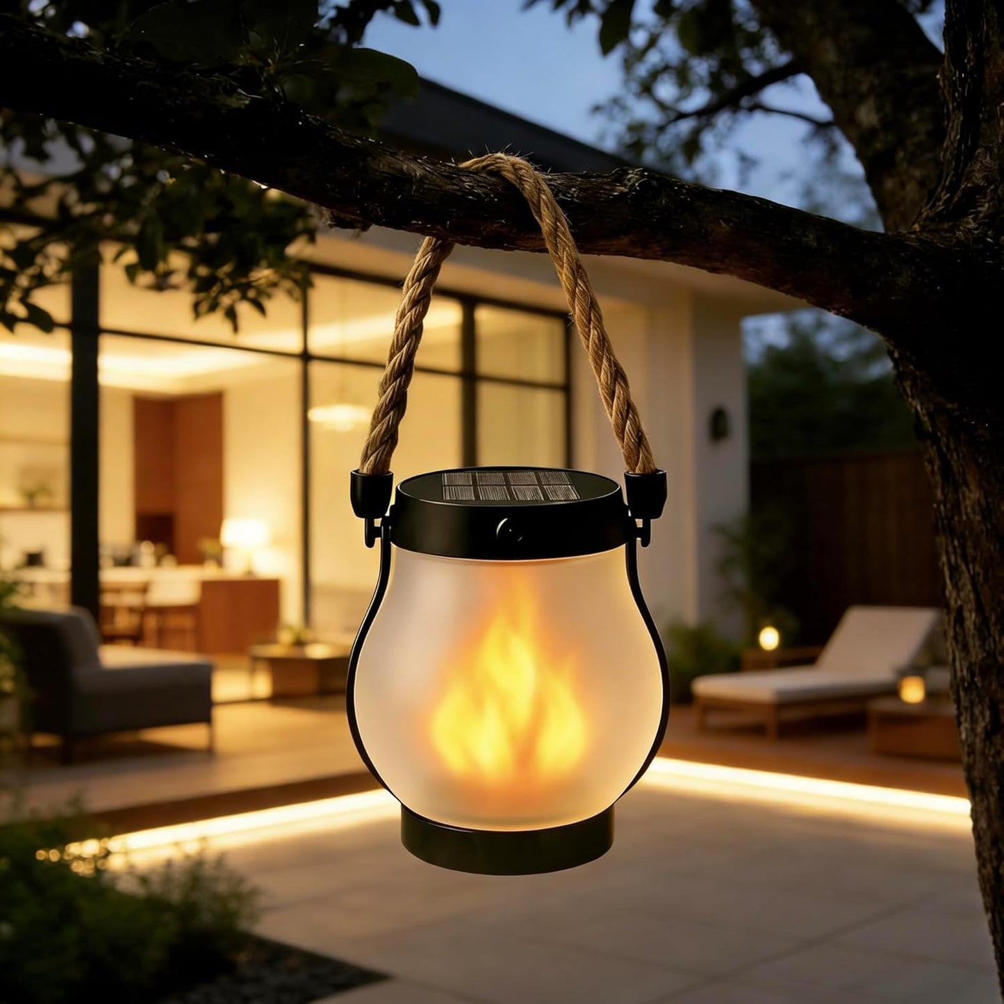 Farol solar parpadeante IP65 impermeable 2 modos jardín patio