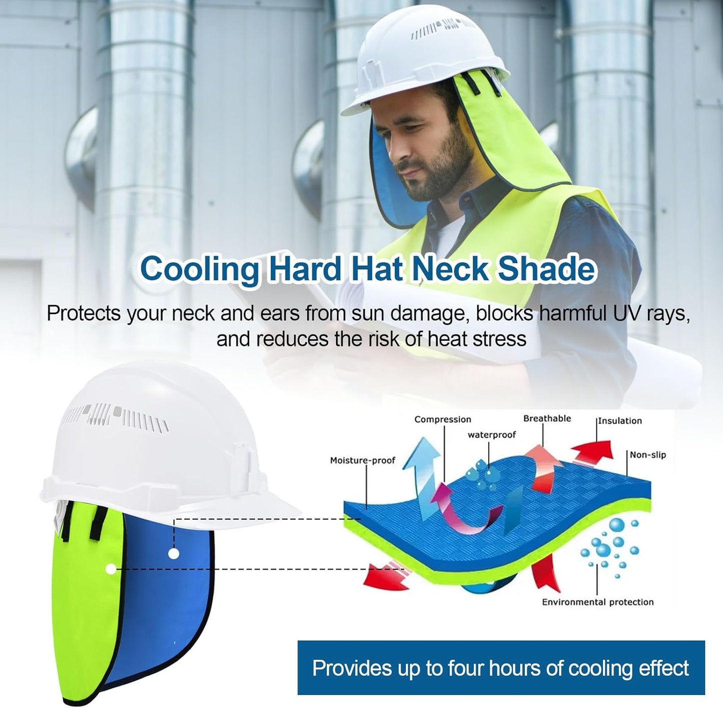 Sombra cuello casco enfriamiento trabajadores construccion
