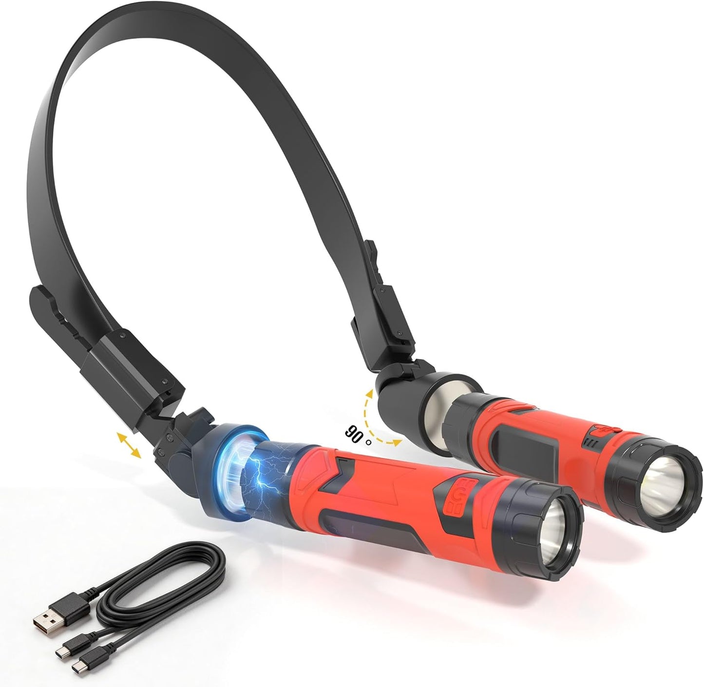 Luz LED cuello recargable 800lm con base magnética