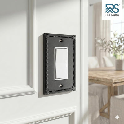 Placa decorativa metal negro mate 5x3.13pulg set 2