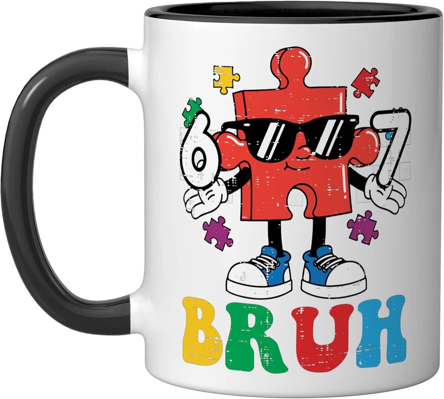 Taza cerámica para niños con puzzle de 6 y 7