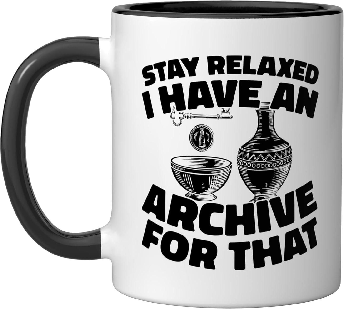 Taza Cerámica Historian Past Negro/Blanco