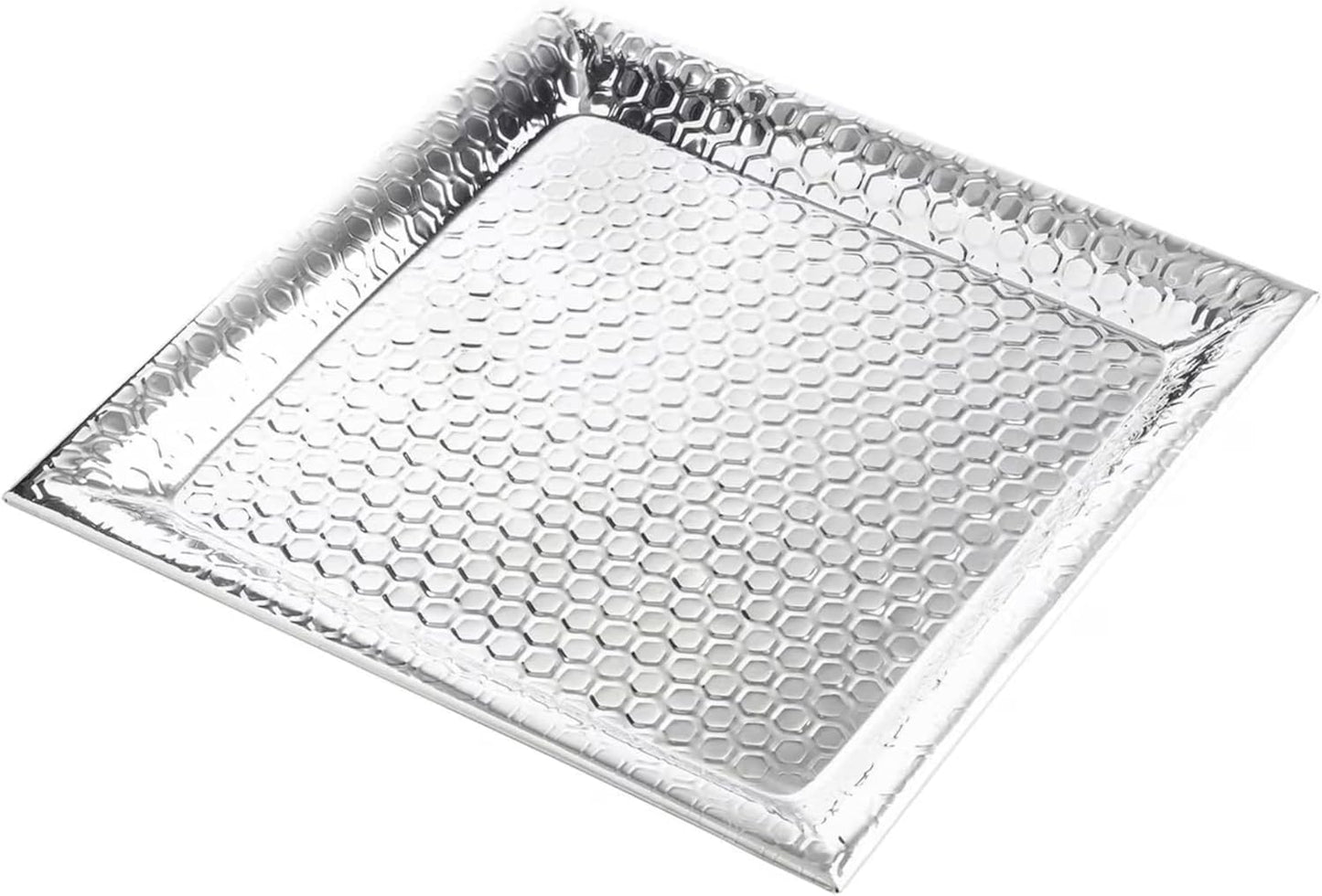 Bandeja cuadrada acero inox patrón panal 20x20pulg