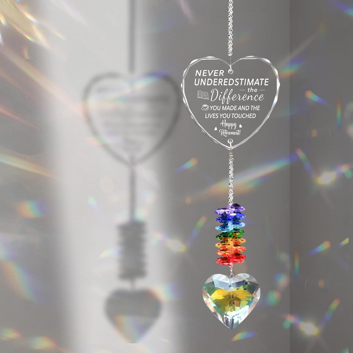 Atrapasol cristal corazón prisma para regalo