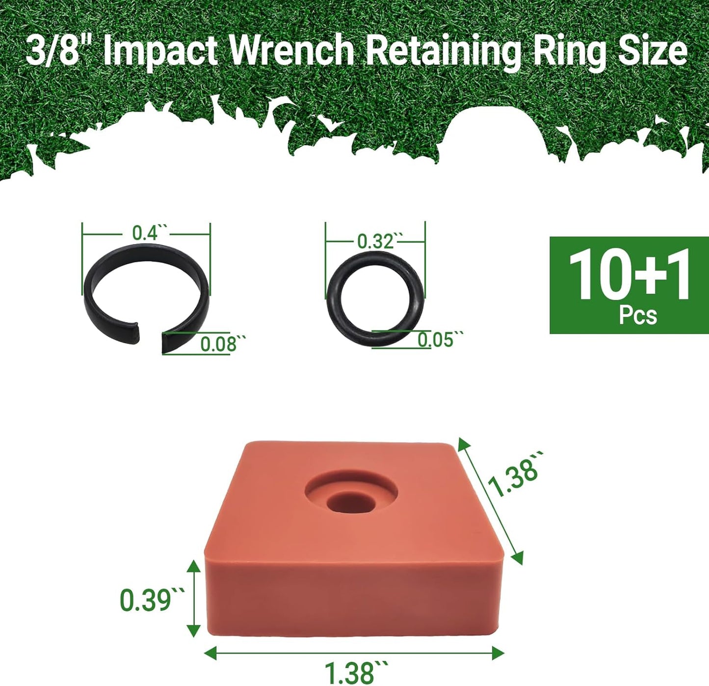 Set 10 Pzas Clip Anillo 3/8pulg con Herramienta