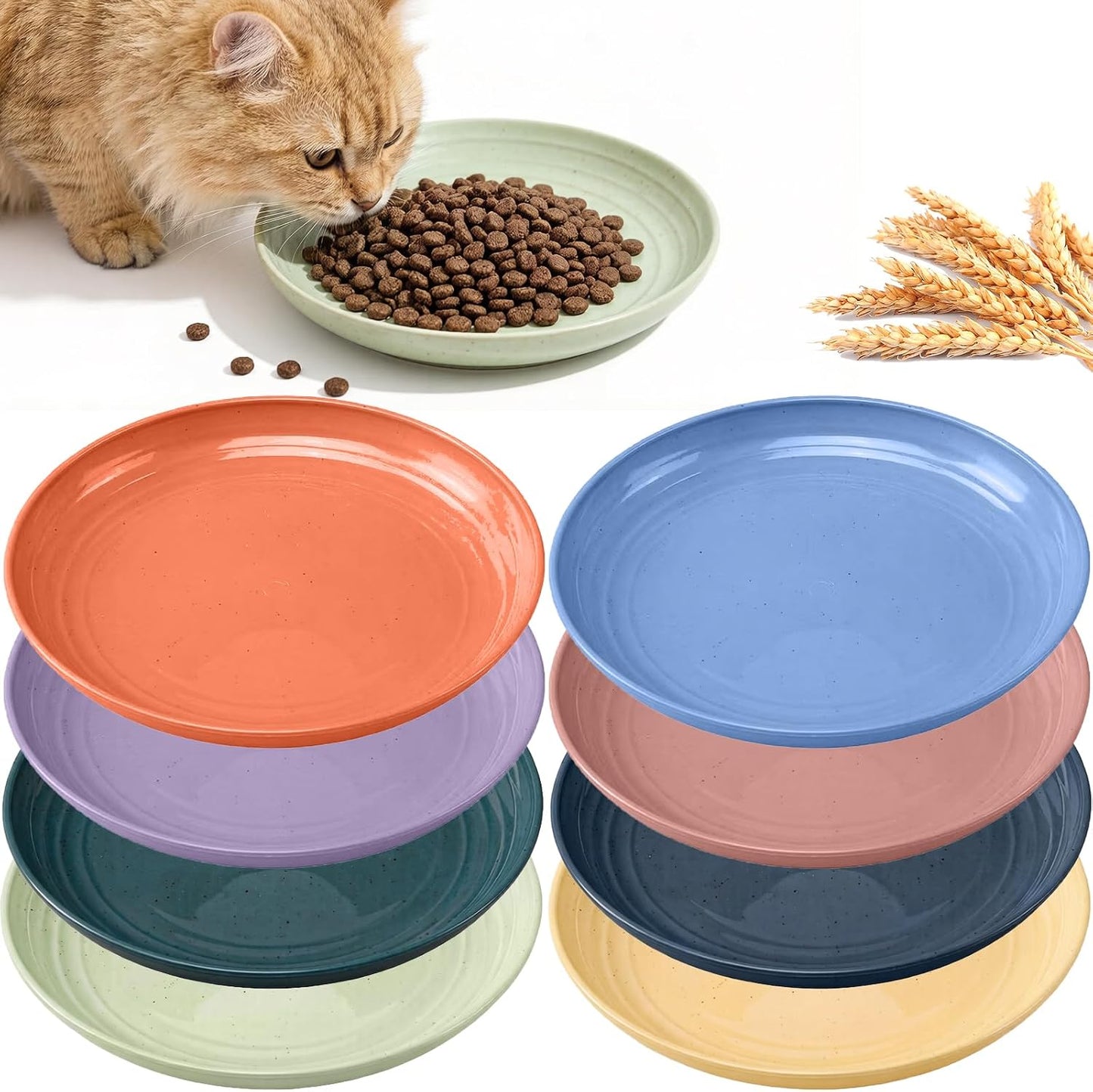 Cuenco para gatos 8 pzas 6.88pulg plato húmedo