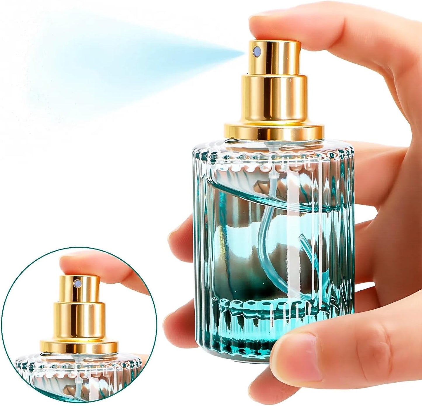 6 Botellas Perfume Recargables 1oz Vidrio con 4 Dispensadores