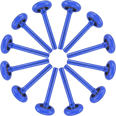 12 Rodillos Puerta Garaje 2pulg Vástago 4pulg Silenciosas Azul