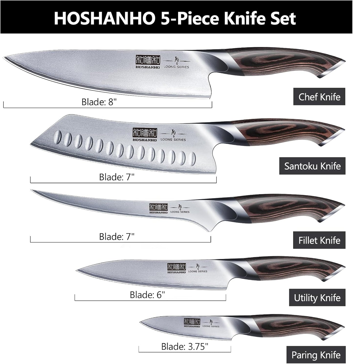 Cuchillo Tomate Acero Inox 5pulg Set 5 Pzas