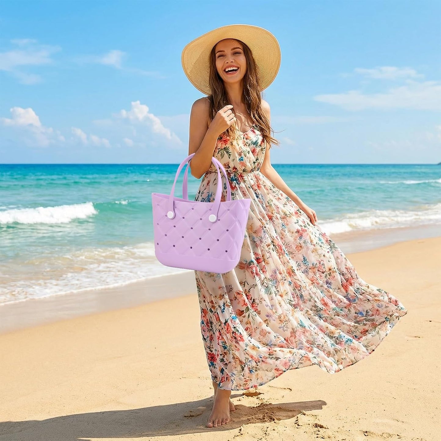 Bolsa playa EVA para mujer impermeable con 2 bolsas