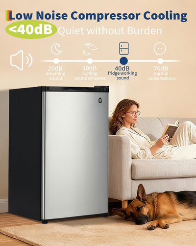 Mini refrigerador con congelador 4.5 pies cúbicos gran capacidad