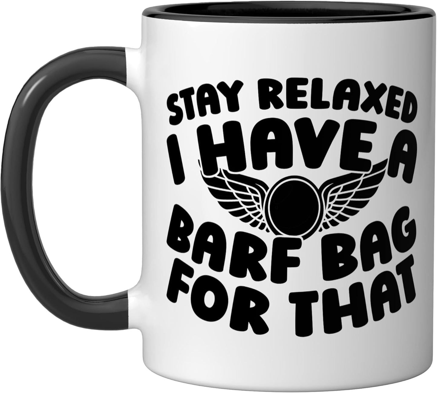 Taza cerámica para azafata Steward Cabin Crew negra/blanca