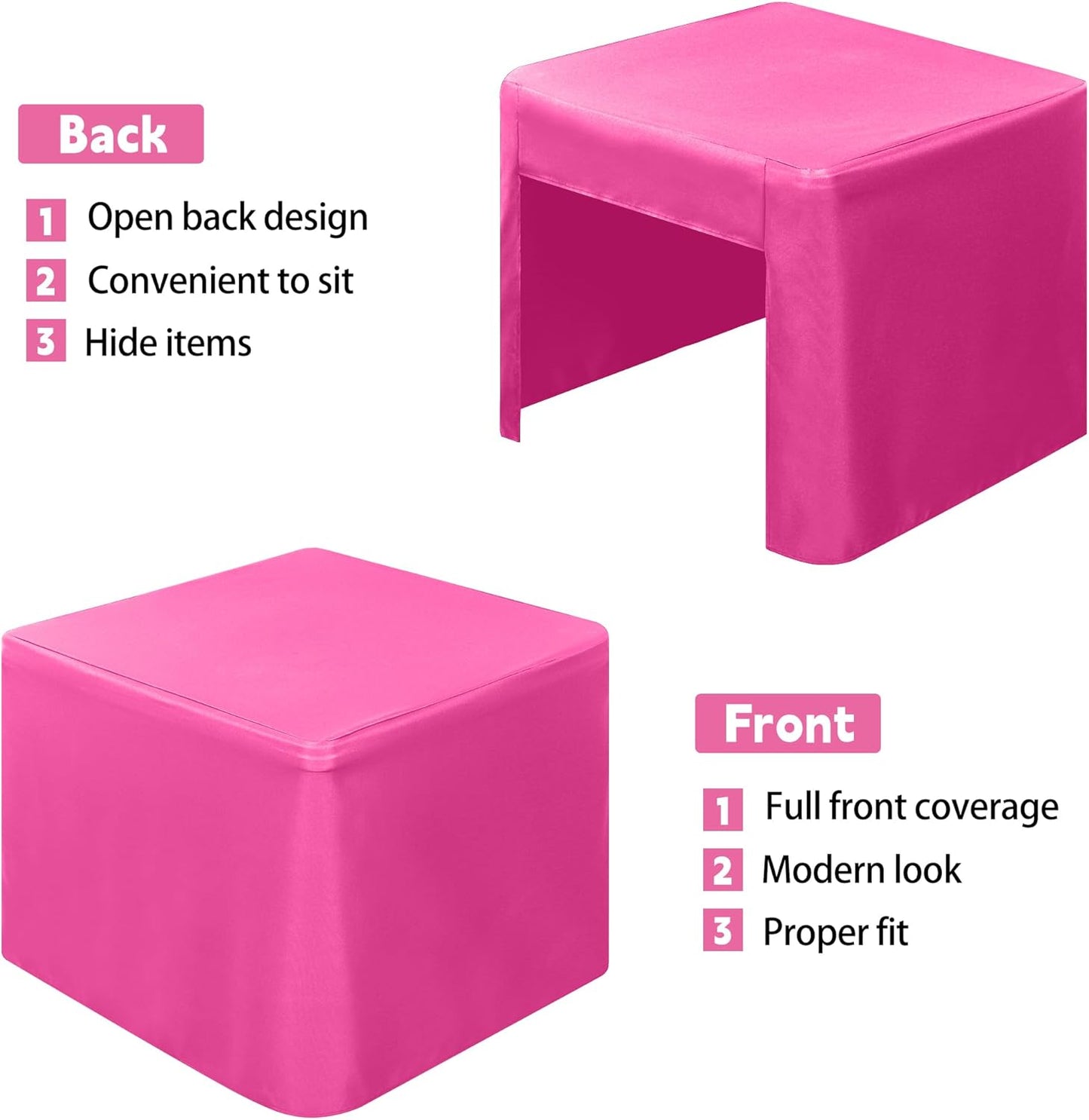 Mantel cuadrado de poliéster para mesa plegable color rosa